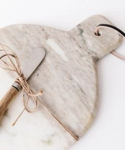 Creative Co Op New Marble Cutting Board & Cheese Knife