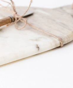 Creative Co Op New Marble Cutting Board & Cheese Knife