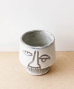 Lone Fox Glazed Stoneware Face Planter