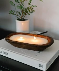 Stash Style Hand Carved Wooden Candle New