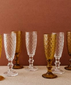 Lone Fox New Hatched Glass Champagne Flute