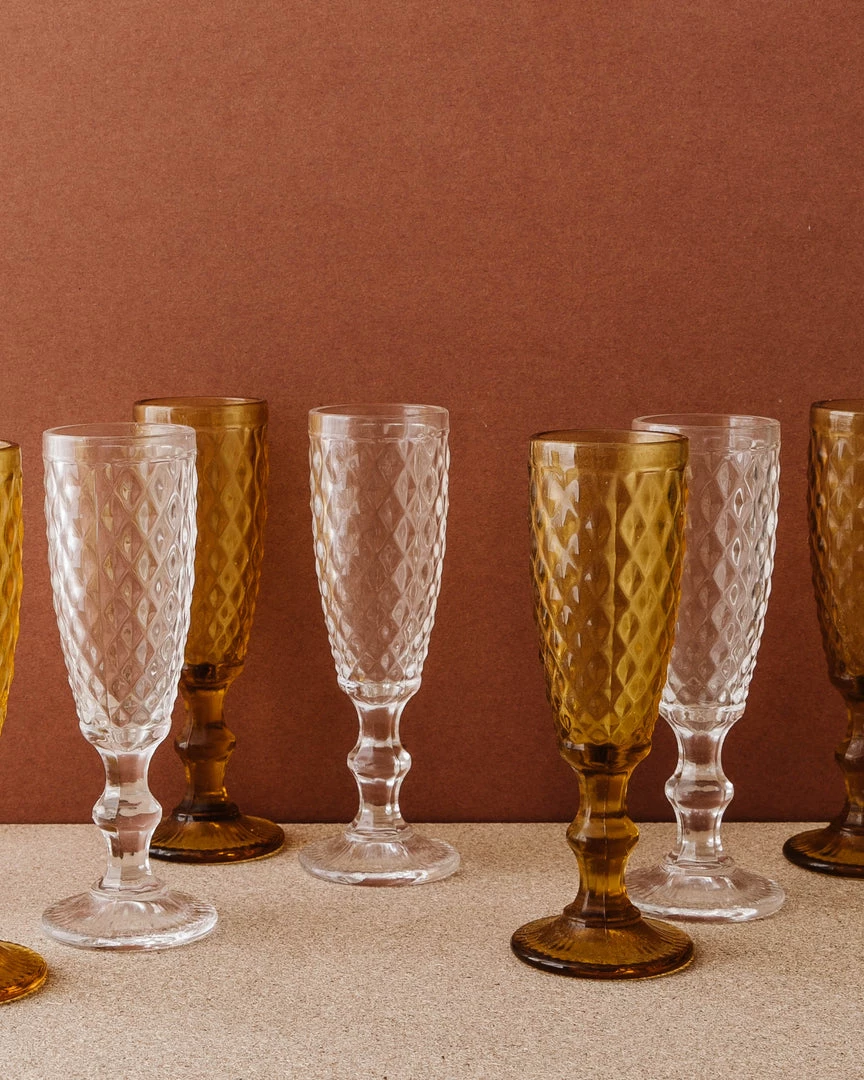 Lone Fox New Hatched Glass Champagne Flute 3 Lone Fox New Hatched Glass Champagne Flute