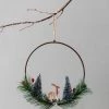 Creative Co Op Winter Scene Mini Wreathe/Ornament New