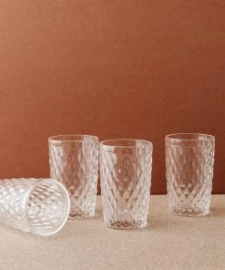 Lone Fox Hatched Glass Drinking Glass