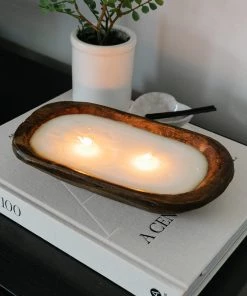 Stash Style Hand Carved Wooden Candle New