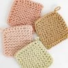 Creative Co Op New Crocheted Pot Holder- Pastel