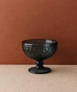 Lone Fox Hatched Glass Dessert Bowls