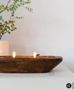 Stash Style Hand Carved Wooden Candle New