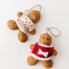 Creative Co Op Wool Gingerbread Ornaments New