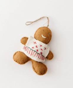 Creative Co Op Wool Gingerbread Ornaments New