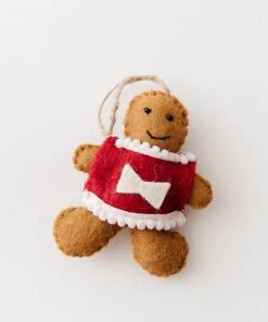 Creative Co Op Wool Gingerbread Ornaments New