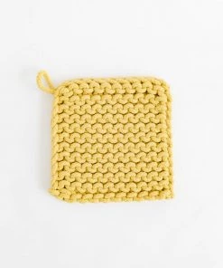 Creative Co Op Crocheted Pot Holder- Citronella