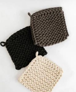 Creative Co Op Crocheted Pot Holder- Neutral