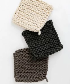 Creative Co Op Crocheted Pot Holder- Neutral