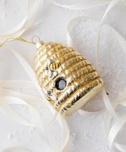 Lone Fox New Beehive Glass Ornament