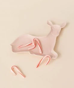 Lone Fox Pink Deer Stoneware Dish