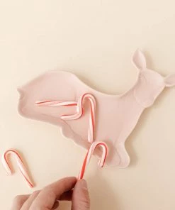 Lone Fox Pink Deer Stoneware Dish