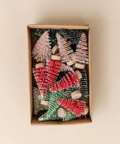 Lone Fox Mini Bottle Brush Trees (Set Of 24) New