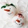 Creative Co Op New Quirky Wool Snowman Ornaments