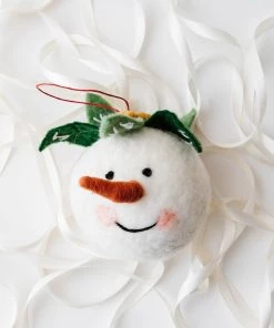 Creative Co Op New Quirky Wool Snowman Ornaments