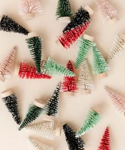 Lone Fox Mini Bottle Brush Trees (Set Of 24) New