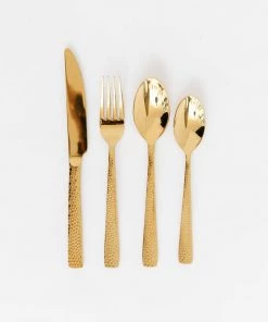 Bloomingville New Honeycomb Gold Flatware Set (4 Pc)