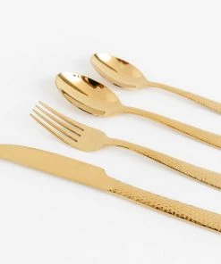 Bloomingville New Honeycomb Gold Flatware Set (4 Pc)