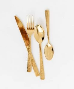 Bloomingville New Honeycomb Gold Flatware Set (4 Pc)