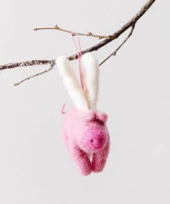 Felt So Good Hand Felted Flying Pig Ornament