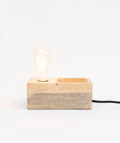 Creative Co Op Mango Wood Utility Lamp New