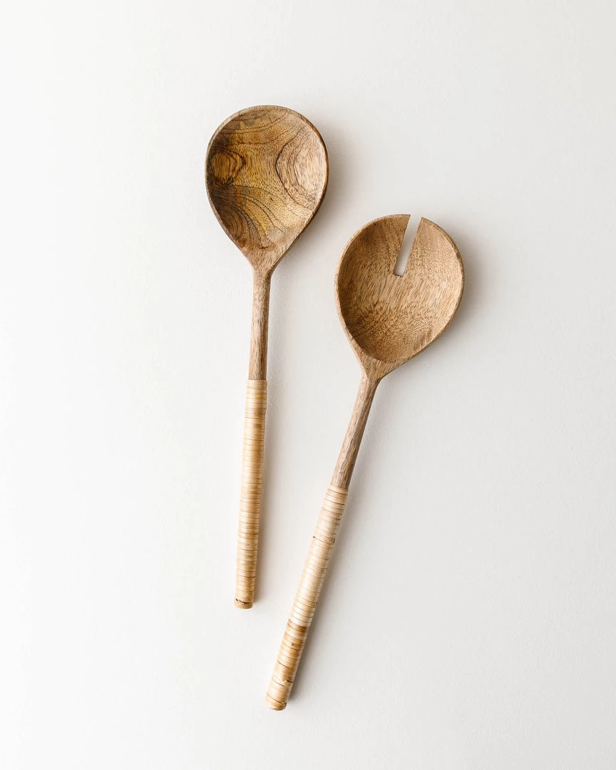 Creative Co Op New Bamboo Wrapped Salad Servers 3 Creative Co Op New Bamboo Wrapped Salad Servers