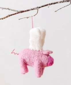 Felt So Good Hand Felted Flying Pig Ornament