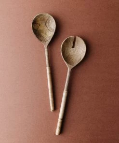 Creative Co Op New Bamboo Wrapped Salad Servers