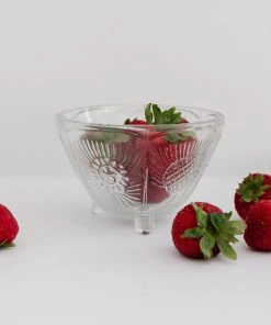 Lone Fox Vintage Glass Footed Bowl New