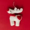 The Winding Road White Reindeer Ornament New
