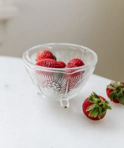 Lone Fox Vintage Glass Footed Bowl New