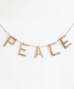 Lone Fox "Peace" Birch Wood Banner