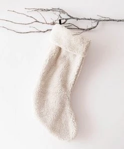 Creative Co Op Textured Sherpa Stocking