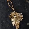 Creative Co Op Antique Brass Leaf Ornament New