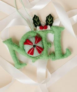 Lone Fox "Noel" Felt Embroidered Ornament