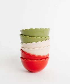 Lone Fox New Holiday Scalloped Bowls (Set Of 6)
