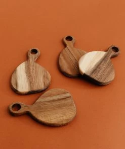 Bloomingville Wooden Tapas Coasters (Set Of 4) New