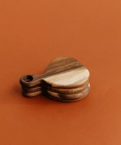 Bloomingville Wooden Tapas Coasters (Set Of 4) New