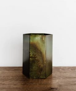 Bloomingville Brass Patina Metal Planter