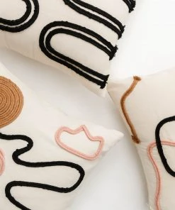 Lone Fox Squiggle Embroidered Pillow Cover