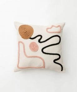 Lone Fox Squiggle Embroidered Pillow Cover