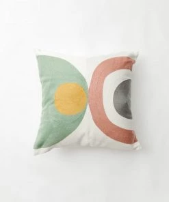 Lone Fox Oslo Geo Embroidered Pillow Cover New