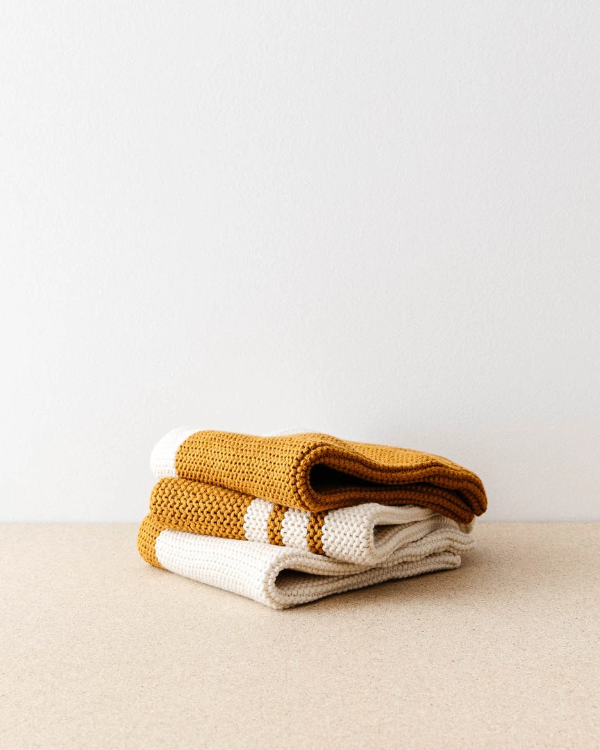 Creative Co Op New Knit Striped Dish Cloths (set Of 3) 6 Creative Co Op New Knit Striped Dish Cloths (set Of 3)