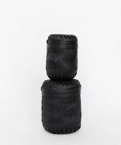 Bloomingville Black Bamboo Nesting Basket New