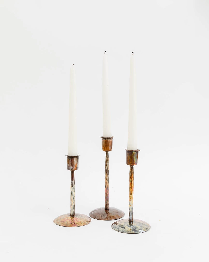 Bloomingville Burnt Copper Taper Holders (Set Of 3) 4 Bloomingville Burnt Copper Taper Holders (Set Of 3)
